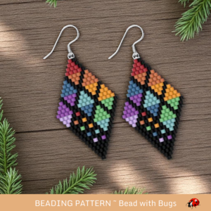 SIMPLY STUNNING:  Brick Stitch Beaded Earrings Pattern by Bead with Bugs