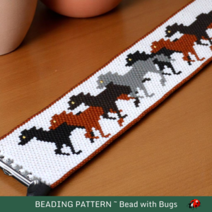 STAMPEDE: A Peyote Stitch Beaded Bracelet Pattern by Bead with Bugs