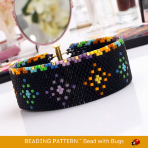 STARRY NIGHT: A Peyote Stitch Beaded Bracelet Pattern by Bead with Bugs