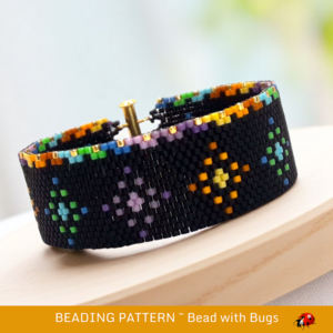 STARRY NIGHT: A Peyote Stitch Beaded Bracelet Pattern by Bead with Bugs