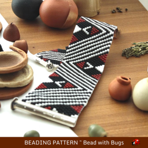 STRIKING:  A Peyote Stitch Beaded Bracelet Pattern by Bead with Bugs
