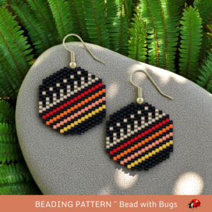 SUNSET:  Brick Stitch Beaded Earrings Pattern by Bead with Bugs