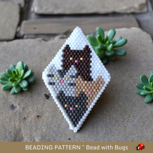 THE CATS: 3D Peyote Stitch Beaded Pod Pattern by Bead with Bugs