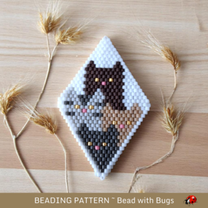 THE CATS: 3D Peyote Stitch Beaded Pod Pattern by Bead with Bugs