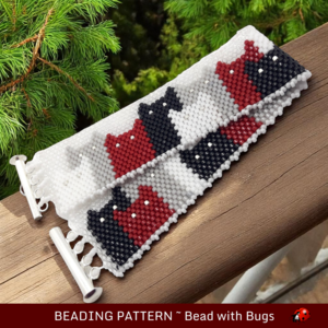THE CATS:  A Peyote Stitch Beaded Bracelet Pattern by Bead with Bugs