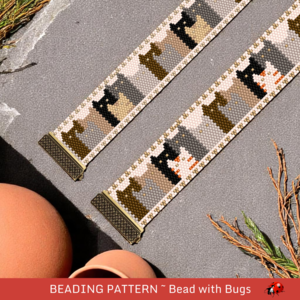THE CATS: A Peyote Stitch Beaded Bracelet Pattern by Bead with Bugs