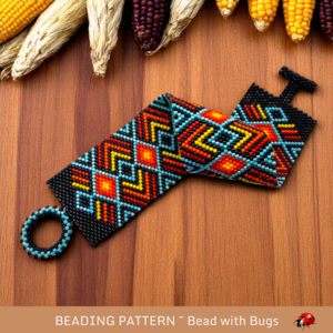 THE PLAINS: A Peyote Stitch Beaded Bracelet Pattern by Bead with Bugs