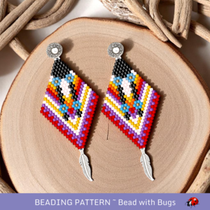 THE WOMEN:  Brick Stitch Beaded Earrings Pattern by Bead with Bugs