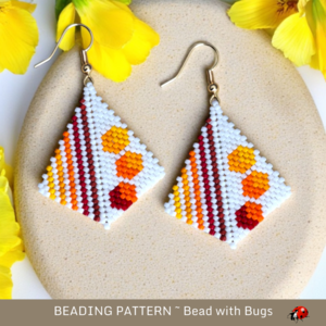 THROUGH THE FIRE: Peyote Stitch Beaded Earring Pattern by Bead with Bugs