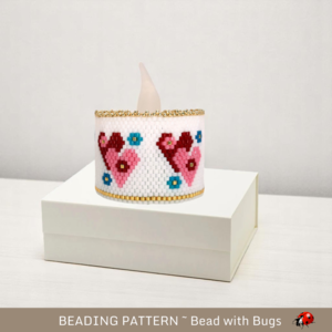 VALENTINE HEARTS: Peyote Stitch Beaded Tea Light Cover Pattern by Bead with Bugs