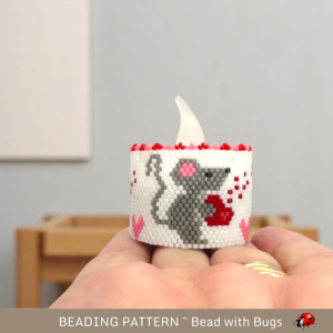 VALENTINE MICE: Peyote Stitch Beaded Tea Light Cover Pattern by Bead with Bugs
