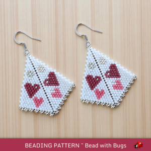 VALENTINES DAY: Peyote Stitch Beading Pattern by Bead with Bugs