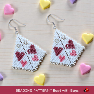 VALENTINES DAY: Peyote Stitch Beading Pattern by Bead with Bugs