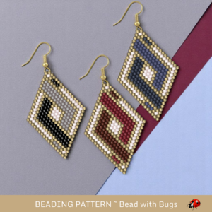 WOVEN SERIES:  Brick Stitch Beaded Earrings Pattern by Bead with Bugs