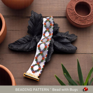 ZESTY GARLAND: A Peyote Stitch Beaded Bracelet Pattern by Bead with Bugs