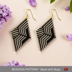 CROSSBOW:  Brick Stitch Beaded Earrings Pattern by Bead with Bugs
