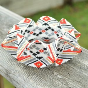 AMELIA : Geometric 3D Peyote Stitch Beaded Bracelet Tutorial