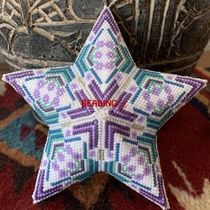Soft-Colored Anemone Beaded Star Pattern - 3D Peyote Stitch Ornament for Year-Round Display