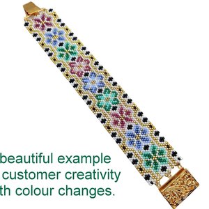 EXOTIC GARDEN: A Peyote Stitch Beaded Bracelet Pattern by Bead with Bugs