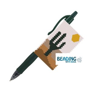 BEADED PEN COVER, Pilot G-2 beaded pen cover pattern, Desert Dry