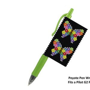 FLOWER BUTTERFLIES: Peyote Stitch Beaded Pen Wrap by Bead with Bugs