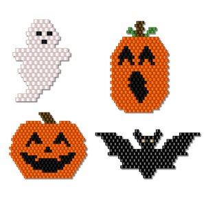 HALLOWEEN SET:  Brick Stitch Beaded Earrings Pattern by Bead with Bugs
