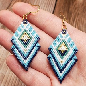 COOL SERIES:  Brick Stitch Beaded Earrings Pattern by Bead with Bugs