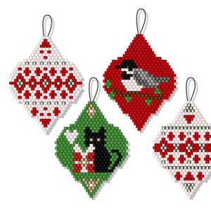 CLASSIC CHRISTMAS 2:  Beaded Brick Stitch Ornament Pattern by Bead with Bugs
