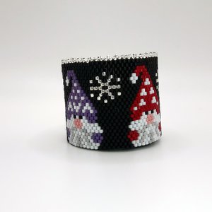 GNOMES: Peyote Stitch Beaded Tea Light Cover Pattern by Bead with Bugs