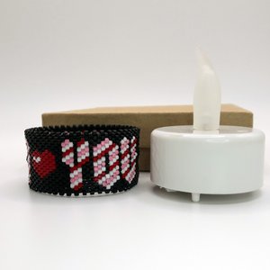 I LOVE YOU: Peyote Stitch Beaded Tea Light Cover Pattern by Bead with Bugs