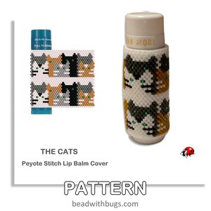 THE CATS:  Beaded Lip Balm Cover by Bead with Bugs