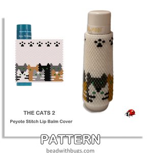 THE CATS 2:  Beaded Lip Balm Cover by Bead with Bugs