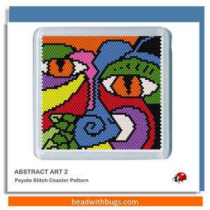 ABSTRACT ART:  Beaded Coaster Pattern Set