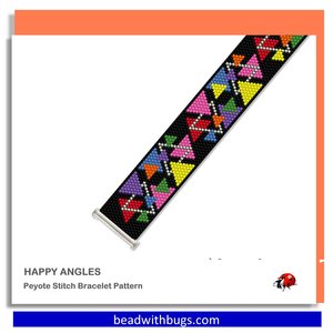 HAPPY ANGLES: A Peyote Stitch Beaded Bracelet Pattern by Bead with Bugs