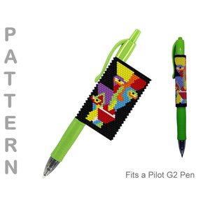 ABSTRACT ART: Peyote Stitch Beaded Pen Wrap by Bead with Bugs