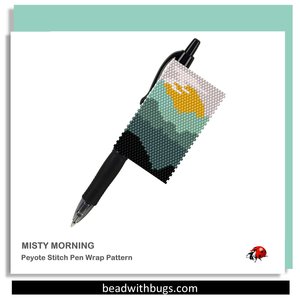 MISTY MORNING:  Peyote Stitch Beaded Pen Wrap by Bead with Bugs