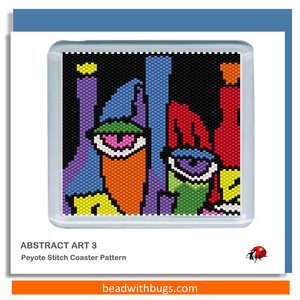 ABSTRACT ART:  Beaded Coaster Pattern Set