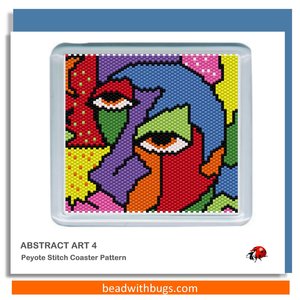 ABSTRACT ART:  Beaded Coaster Pattern Set