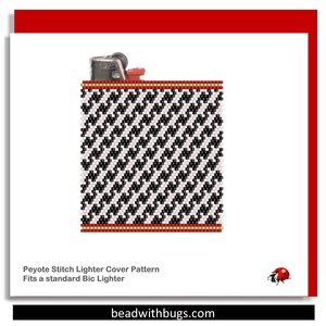 HOUNDSTOOTH:  Peyote Stitch Beaded Lighter Cover by Bead with Bugs