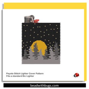 MOON RISE:  Peyote Stitch Beaded Lighter Cover by Bead with Bugs