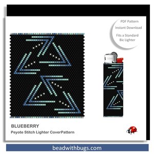 BLUEBERRY:  Peyote Stitch Beaded Lighter Cover by Bead with Bugs