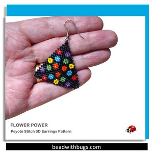 FLOWER POWER:  3D Peyote Stitch Beading Pattern by Bead with Bugs