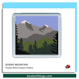 SCENIC MOUNTAINS:  Beaded Coaster Pattern
