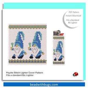 GNOMES:  Peyote Stitch Beaded Lighter Cover by Bead with Bugs