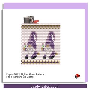 GNOMES:  Peyote Stitch Beaded Lighter Cover by Bead with Bugs