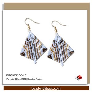 BRONZE GOLD: Peyote Stitch Beading Pattern by Bead with Bugs
