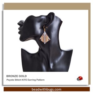 BRONZE GOLD: Peyote Stitch Beading Pattern by Bead with Bugs