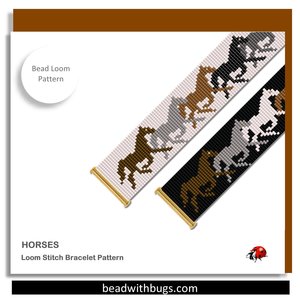 HORSES:  A Loom Beaded Bracelet Pattern by Bead with Bugs