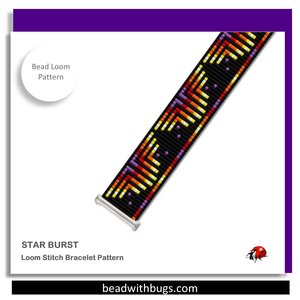 STARBURST:  A Loom Beaded Bracelet Pattern by Bead with Bugs