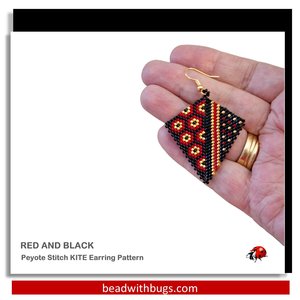 RED AND BLACK: Peyote Stitch Beading Pattern by Bead with Bugs
